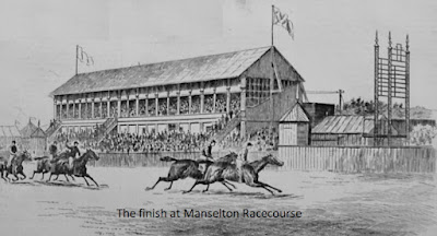 The finish at Manselton Racecourse